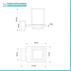Set accessori a muro 3 pezzi in acciaio cromato e viti incluse Velvet