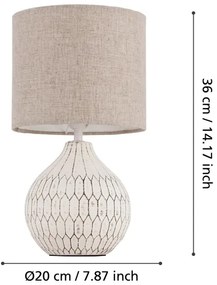 Eglo 99332 - Lampada da tavolo BELLARIVA 1xE27/40W/230V