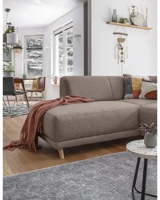 Divano angolare marrone allungabile e con contenitore (penisola a sinistra/a L) Classy Sophie – Miuform