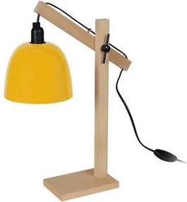 Tosel  Lampade d’ufficio Lampada da scrivania tondo legno naturale e giallo  Tosel