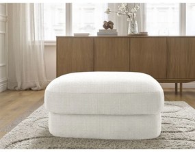 Poggiapiedi bianco con rivestimento in ciniglia Leonore – Bobochic Paris