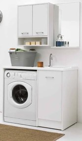 Mobile lavatoio 106x50 con vasca a destra in abs  e alloggio lavatrice bianco Domestica DL1051B Colavene