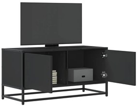 Mobile Tv Nero 80x34,5x40 Cm İn Truciolato E Metallo /