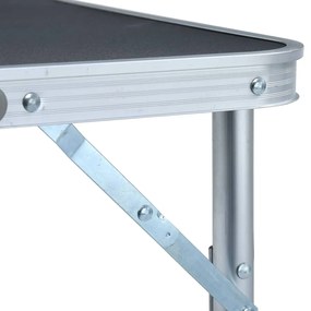 Tavolo Pieghevole da Campeggio Grigio in Alluminio 60x45cm