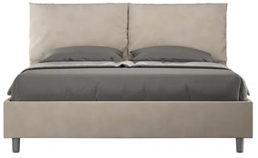 Letto contenitore da 160x200 in microfibra sabbia Antea