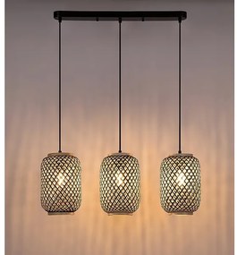 Rabalux 72093 - Lampadario ADALLA 3xE27/40W/230V in rattan su cavo