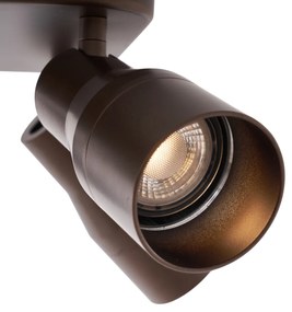 Faretto da soffitto quadrato 4 luci GU10 50 mm bronzo scuro - Stanley