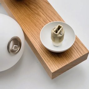 Lampadario a sospensione con filo CORTINA 2xE27/15W/230V + 2xG9/5W/230V bianco/quercia