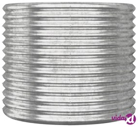 vidaXL Vaso Giardino Acciaio Verniciato a Polvere 80x80x68 cm Argento