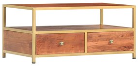 Tavolino Da Salotto 90x50x40 Cm İn Legno Massello Di Acacia /
