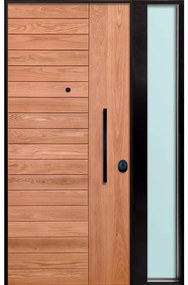 Porta blindata MASTER Maswood con vetro L 90 x H 210 cm in legno rovere/bianco, apertura spingere a sinistra, falso telaio incluso