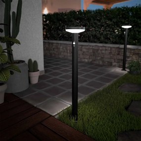 Paletto da giardino Solare Nero 80cm con Sensore Movimento e Picchetto Colore  Bianco Naturale 4.000K