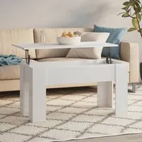 Tavolino da Salotto Bianco Lucido 101x49x52 cm Legno Compensato 809689