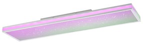 Plafoniera rettangolare bianca incl. LED RGBW con telecomando - Trafalgar