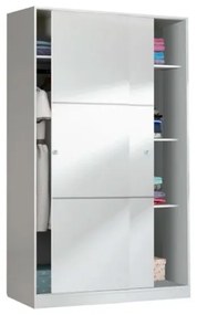 Armadio Guardaroba A 2 Ante Scorrevoli 120 Cm Con Barra Appendiabiti Bianco Lucido TOP