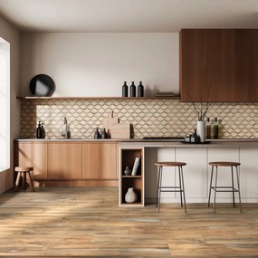 Piastrella da pavimento e rivestimento interno INFUSION OAK MOSAICO TRIANGLE in gres porcellanato opaco 24 x 30 cm Sp. 8.5 mm traffico intenso (pei 4/5) R10 0.64 mq