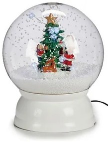 Palla di Neve Albero di Natale 22 x 27 cm Bianco Plastica
