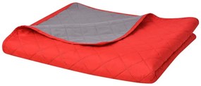 Copriletto Double-face Trapuntato Rosso E Grigio 220x240 Cm /