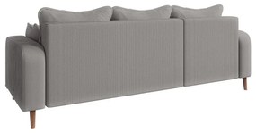 Divano angolare grigio chiaro in velluto a coste (angolo sinistro) Beata - Ropez