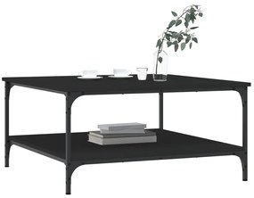 Tavolino da salotto nero 80x80x40 cm in legno multistrato