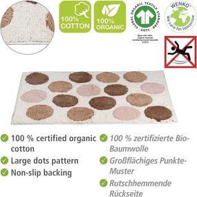 Tappetino per il bagno marrone/beige in cotone organico 60x90 cm Tibet – Wenko