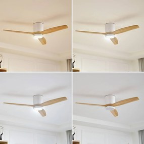 Lucande ventilatore da soffitto LED Faipari, bianco, DC, silenzioso, 132 cm