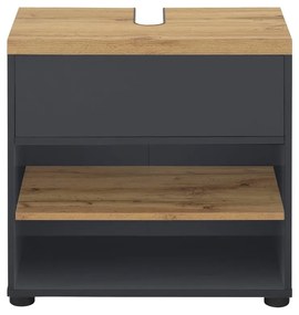 Mobile color antracite effetto rovere per lavabo 60x57 cm Thessa - Støraa