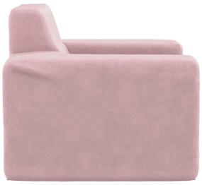 Divano per bambini rosa in morbido peluche