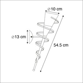 Applique da parete rustica marrone ruggine con vetro crema - Castle