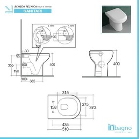 Vaso a terra filomuro Rak serie Compact scarico universale Rimless