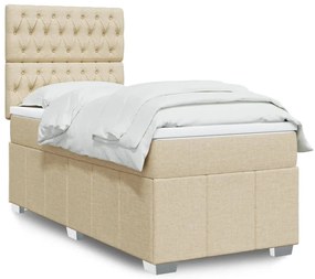 Giroletto A Molle Con Materasso Crema 100x200 Cm İn Tessuto /