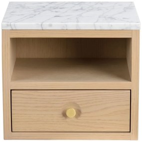 Comodino con piano in marmo di colore naturale Whitmore - Rowico