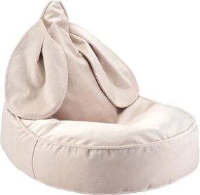 Pouf a sacco per bambini beige con rivestimento in velluto Bunny – Wigiwama