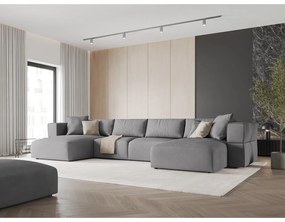 Divano angolare a U grigio chiaro Esther - Milo Casa