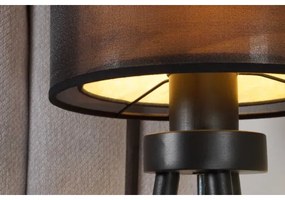 Duolla - Lampada da tavolo WOOD BOHO 1xE27/15W/230V diametro 25 cm nero/beige