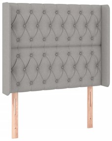 Testiera a led grigio chiaro 93x16x118/128 cm in tessuto