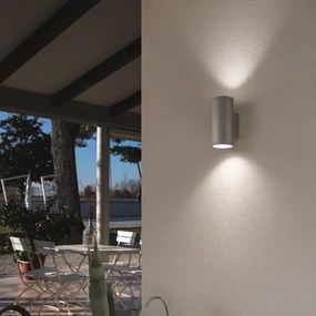 Applique per esterni 9x12 cm JUBO in alluminio Silver con diffusore in vetro