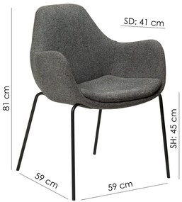 Poltrona crema in tessuto bouclé Zimmer - DAN-FORM Denmark