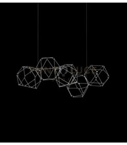 Lucciola 5 prisma sospensione lineare, acciaio inossidabile led 300...