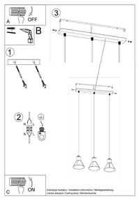 Lampada a sospensione bianca con paralume in metallo 45x14 cm Martina - Nice Lamps