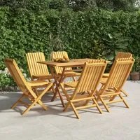 Sedie da Giardino Pieghevoli 6pz 47x47x89cm Legno Massello Teakcod mxl 76353