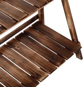 Portapiante da Giardino a 3 Ripiani in Legno di Abete 100x37x93 cm Scaletta...