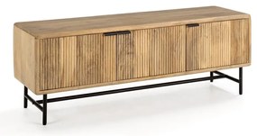 Mobile TV di colore naturale in mango massiccio 145x50x40 cm Mundra – MOME