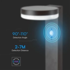 Lampada solare LED con sensore LED/2W/3,7V IP54 3000K arrotondato nero