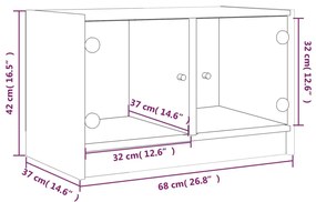 Mobile Porta TV con Ante in Vetro Rovere Sonoma 68x37x42 cm