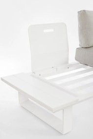 Set salotto KONNOR con 2 divani e 1 tavolino in alluminio bianco