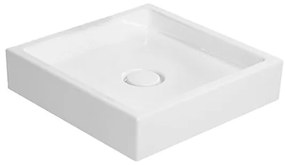 Lavabo 47x47 da appoggio soprapiano senza troppopieno tappo in ceramica bianco Starck1 0387470028 Duravit