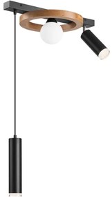 Lampadario a sospensione con filo OTIS 1xG9/5W/230V + 2xE27/15W/230V quercia