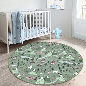 Tappeto verde per bambini ø 80 cm Comfort - Mila Home