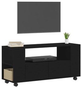 Mobile porta tv nero 102x34,5x43 cm in legno multistrato